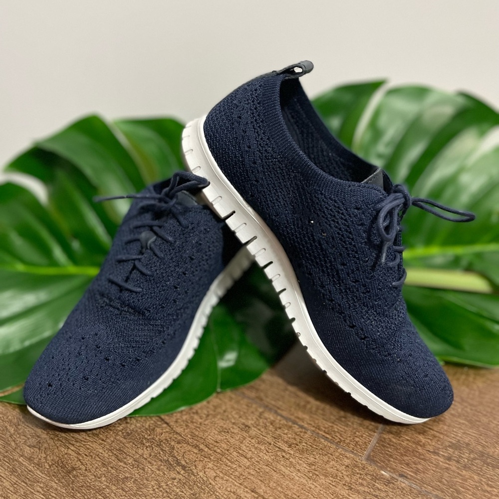 Come Hans ZeroGrand stitch-light Navy Blue oxfords Size 6.5